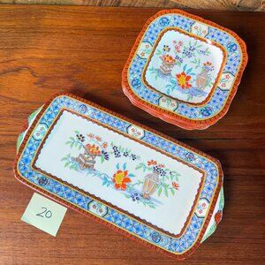 Minton Chinese Garden Handpainted Cheese Serving Set